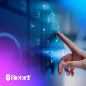 Modern smart home control panel with intuitive temperature settings and Bluetooth connectivity.