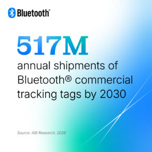 517M annual shipments of Bluetooth® commercial tracking tags by 2030