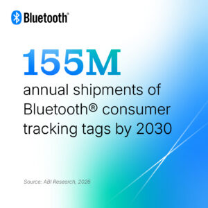 155M annual shipments of Bluetooth® consumer tracking tags by 2030