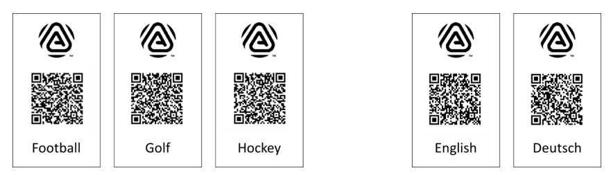 Examples of QR code signs for sports bars and cinemas