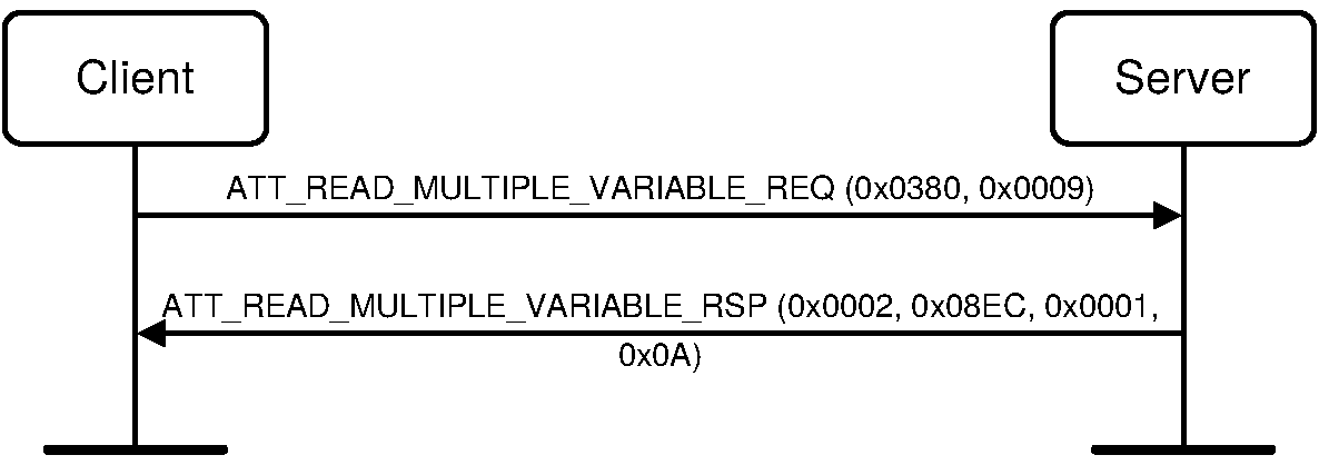 Read Multiple Variable Length Characteristic Values example