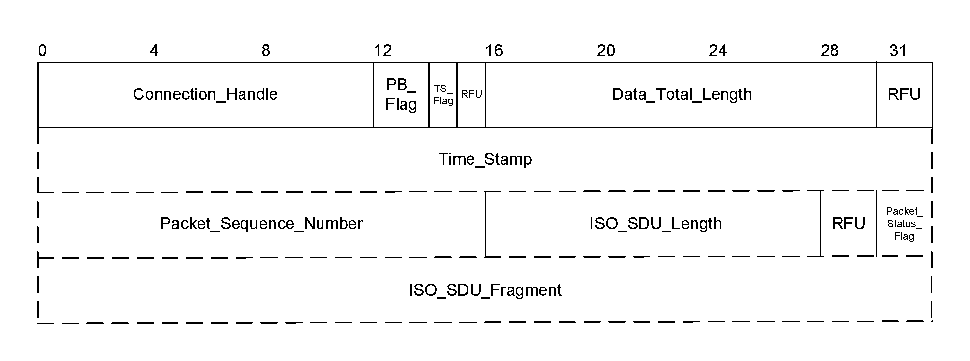 Format of an HCI ISO Data packet